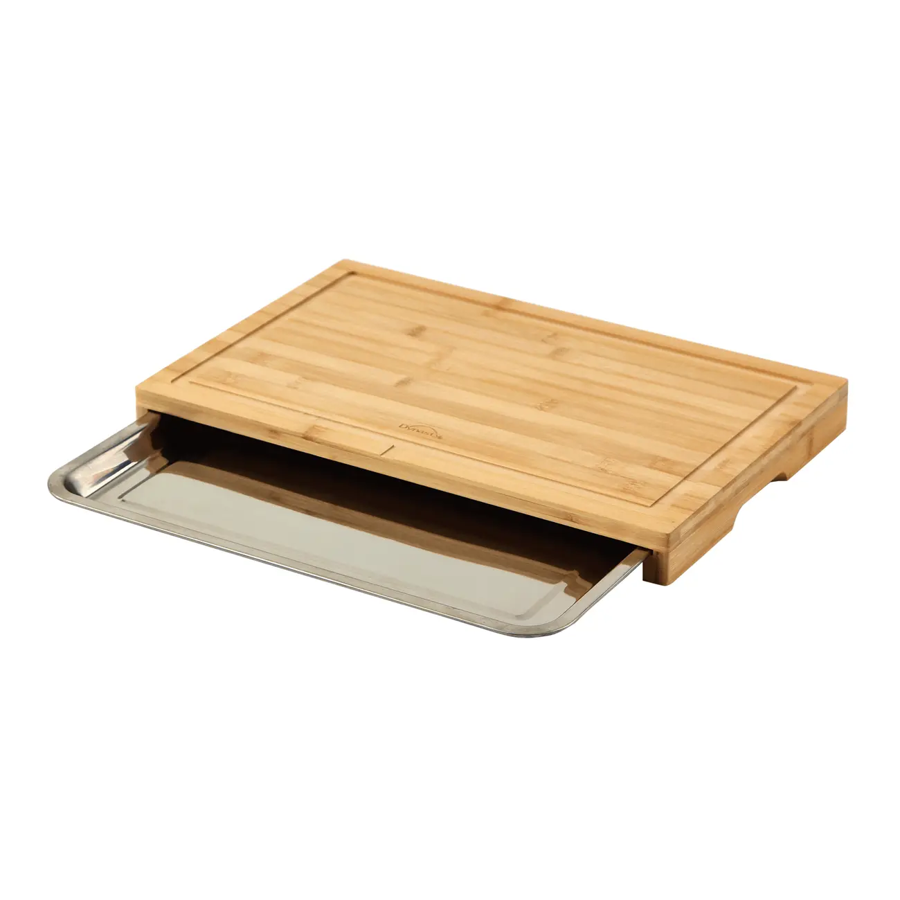 TÁBUA COM BANDEJA 47 CM X 30 CM BAMBOO - BAMBU/INOX - Foto 3