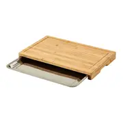 TÁBUA COM BANDEJA 47 CM X 30 CM BAMBOO - BAMBU/INOX - Foto 3