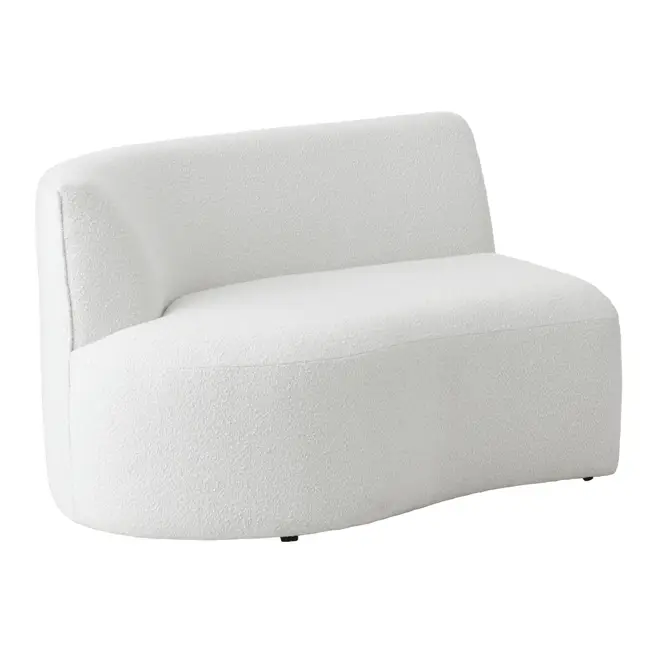 SOFÁ 2 LUGARES ESTENDIDO ESQUERDO ÔNDULO - BOUCLÉ BRANCO - Foto 4
