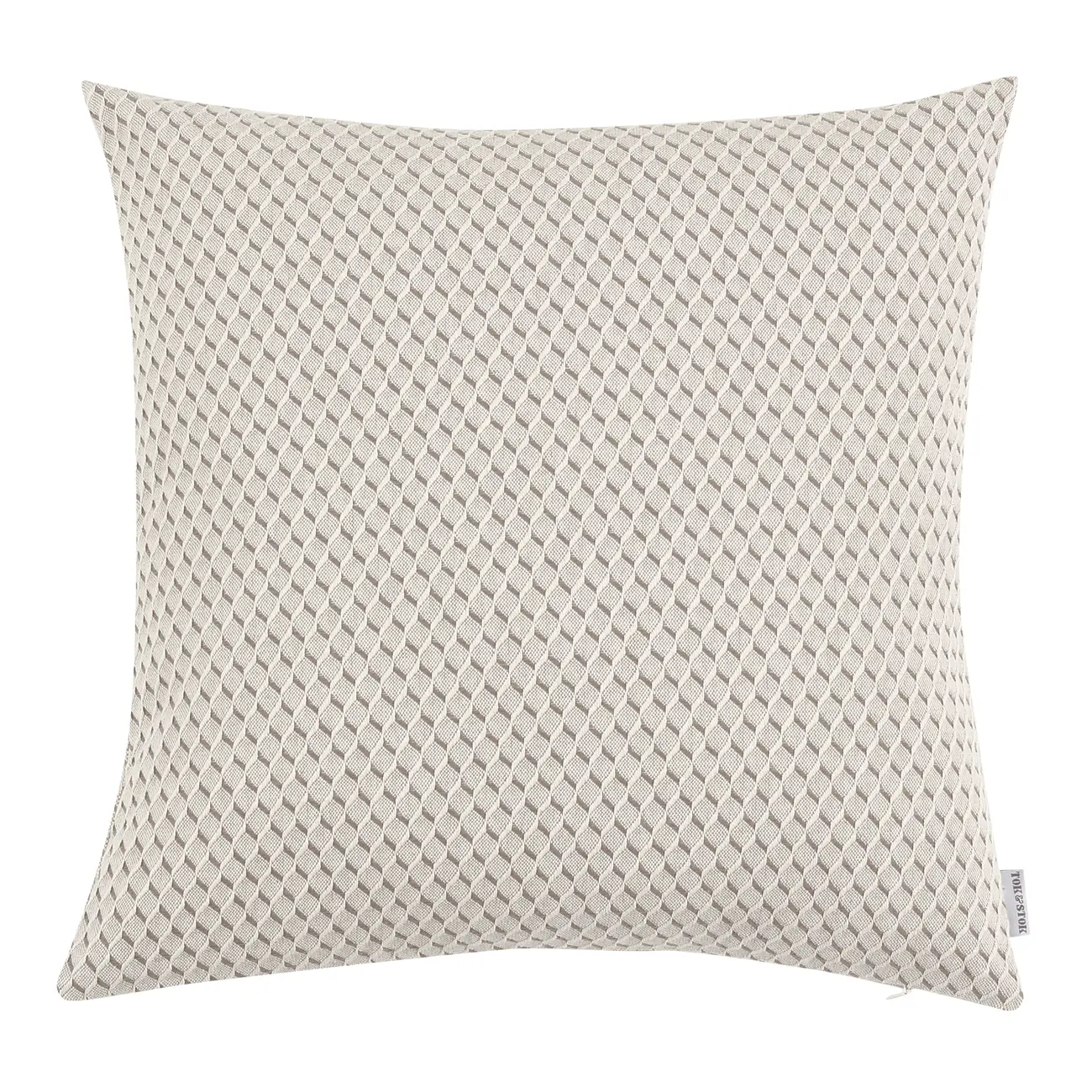 CAPA ALMOFADA 43 CM X 43 CM HÉRAULT - BEGE/CINZA - Foto 1