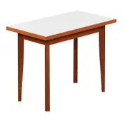 MESA DE COZINHA ELÁSTICA 1,08 M/54 CM X 85 CM PETI - NOZES/BRANCO - Foto 2