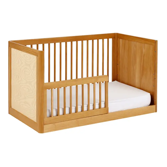 BERÇO COM PALHINHA 70 CM 2 EM 1 - BERÇO/MINICAMA PALHANDI - AMÊNDOA/NATURAL - Foto 14