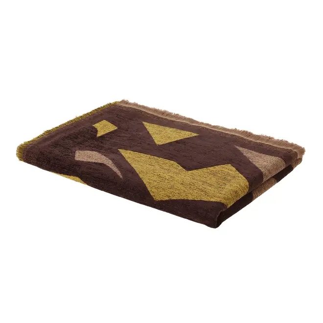MANTA PARA SOFÁ 1 M X 1,45 M OFFCUTS - MARROM/AMARELO HANBAR - Foto 3