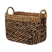 CESTO 25 CM X 40 CM X 33 CM AGUAPÉ - FIBRA NATURAL/PRETO - Foto 3