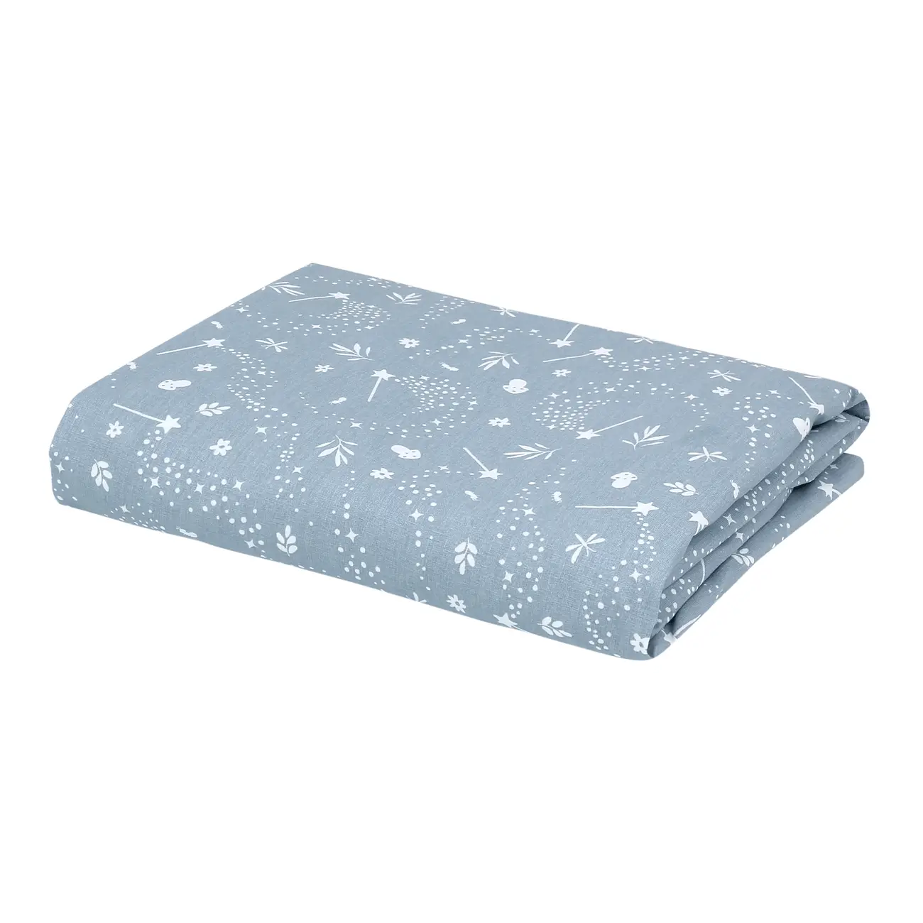 LENÇOL COM ELÁSTICO SOLTEIRO 88 CM X 1,88 M X 30 CM DELICADÊ CADÊ - BLEU CENDRÉ/OFF WHITE - Foto 2