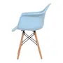 CADEIRA COM BRAÇOS EASY WOOD - FAIA/AZUL CLARO - Foto 3