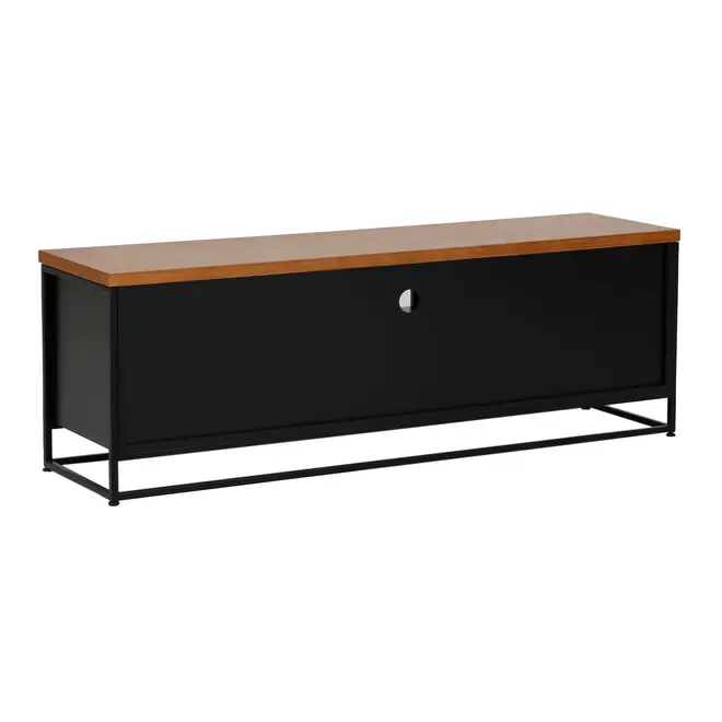 RACK 2 PORTAS 1,40 M X 35 CM SHELVES - PRETO/NOZES - Foto 6