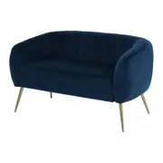 SOFÁ 2 LUGARES MARGOT - GALAXY BLUE/OURO - Foto 2