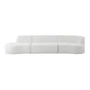 SOFÁ 4 LUGARES ESTENDIDO DIREITO ÔNDULO - BOUCLÉ BRANCO - Foto 1
