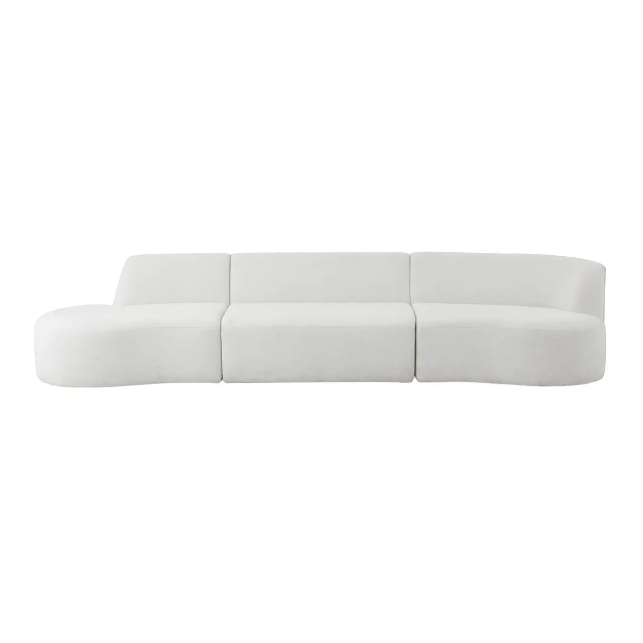 SOFÁ 4 LUGARES ESTENDIDO DIREITO ÔNDULO - BOUCLÉ BRANCO - Foto 1