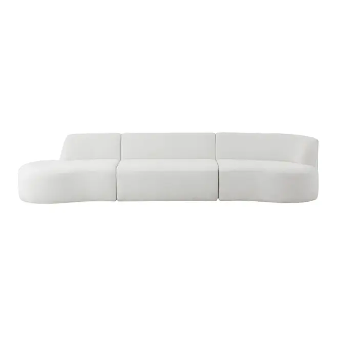 SOFÁ 4 LUGARES ESTENDIDO DIREITO ÔNDULO - BOUCLÉ BRANCO - Foto 1