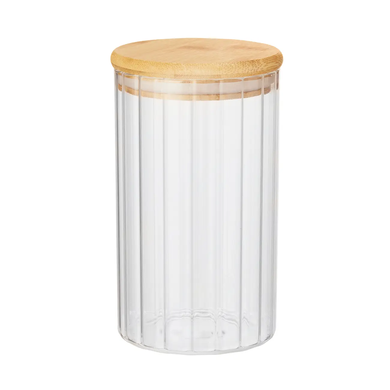 POTE HERMÉTICO 750 ML STRICES - INCOLOR/BAMBU - Foto 1