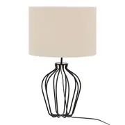 LUMINÁRIA DE MESA ANFORA C/CUP CHEVRON - CASTANHO/NATURAL - Foto 2