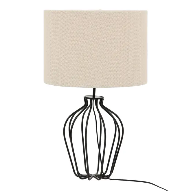 LUMINÁRIA DE MESA ANFORA C/CUP CHEVRON - CASTANHO/NATURAL - Foto 2