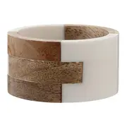 ARGOLA PARA GUARDANAPO CONJUNTO COM 2 PEÇAS MANGO - CASTANHO/OFF WHITE - Foto 4