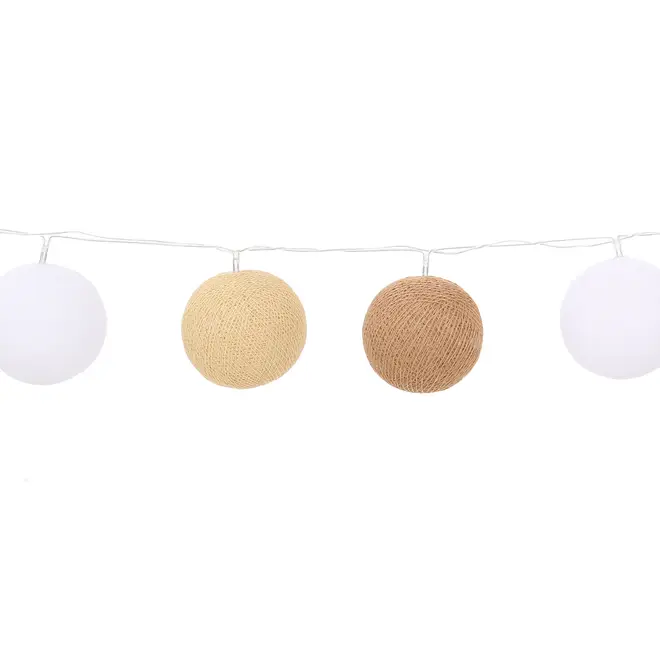 CORDÃO LUMINOSO 20 LEDS 127V ESFERA - BRANCO/BEGE - Foto 3
