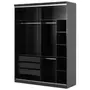 ESTRUTURA DE GUARDA-ROUPA DE CASAL 2 PORTAS FRIZ - PRETO - Foto 3