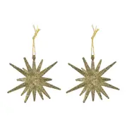 KIT PINGENTE FLOCOS COM 2 PEÇAS NATAL ASTRAL - DOURADO - Foto 1