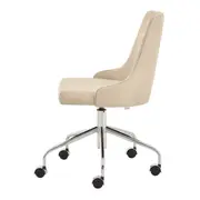 CADEIRA HOME OFFICE DANDY - BEGE/CROMADO - Foto 3
