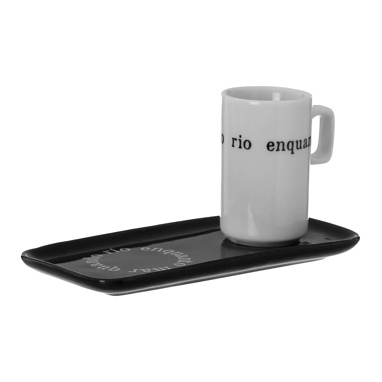 CANECA COM PIRES PARA PETIT FOUR 100 ML TUDO OU TUDO - BRANCO/PRETO - Foto 2