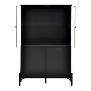 CRISTALEIRA 4 PORTAS 90 CM X 1,39 CM LINHAS - PRETO/INCOLOR - Foto 2