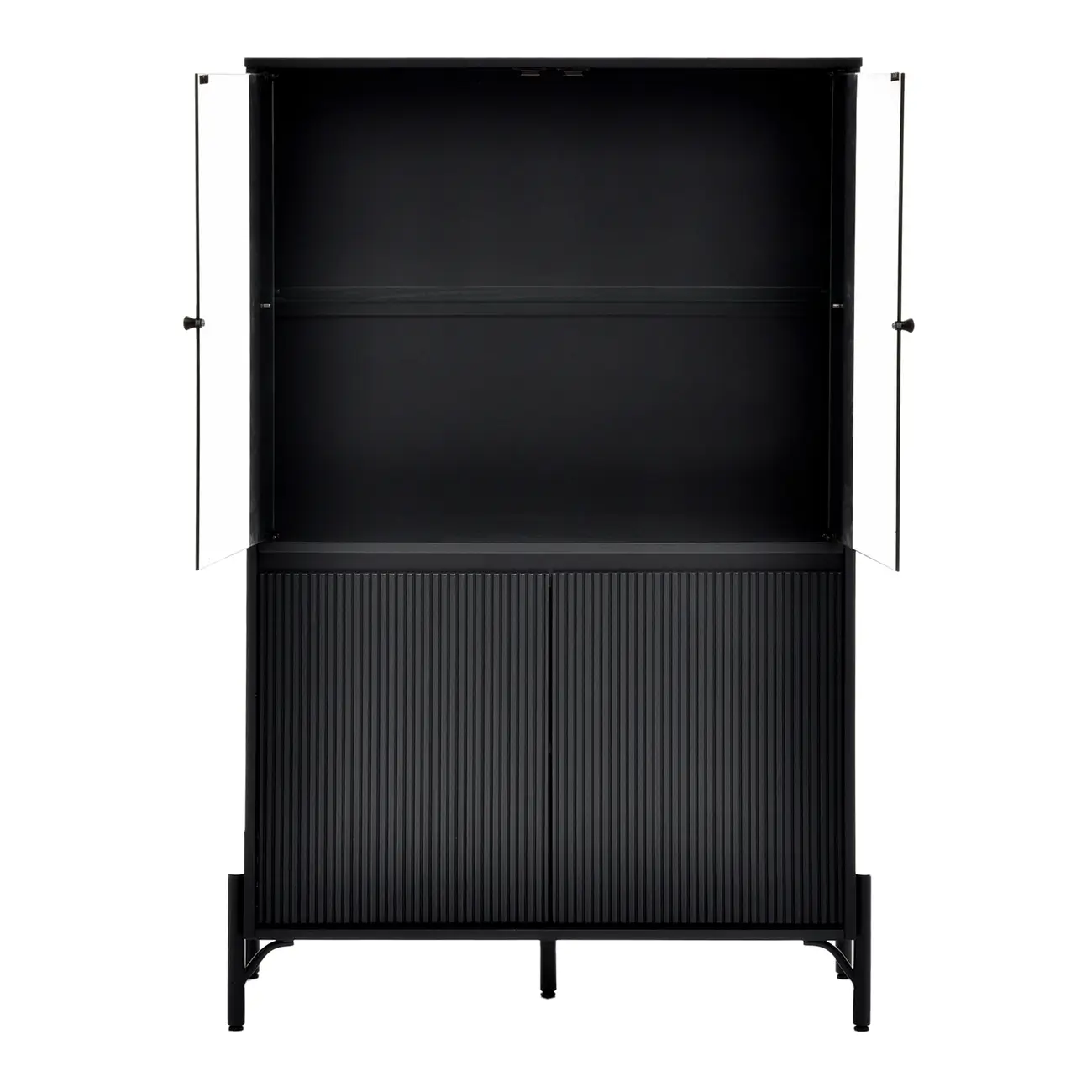 CRISTALEIRA 4 PORTAS 90 CM X 1,39 CM LINHAS - PRETO/INCOLOR - Foto 2