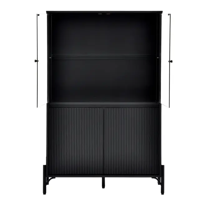 CRISTALEIRA 4 PORTAS 90 CM X 1,39 CM LINHAS - PRETO/INCOLOR - Foto 2