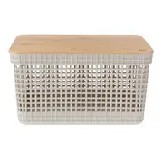 CAIXA 15 CM X 29 CM X 23 CM GRID BAMBU - OFF WHITE/BAMBU - Foto 3