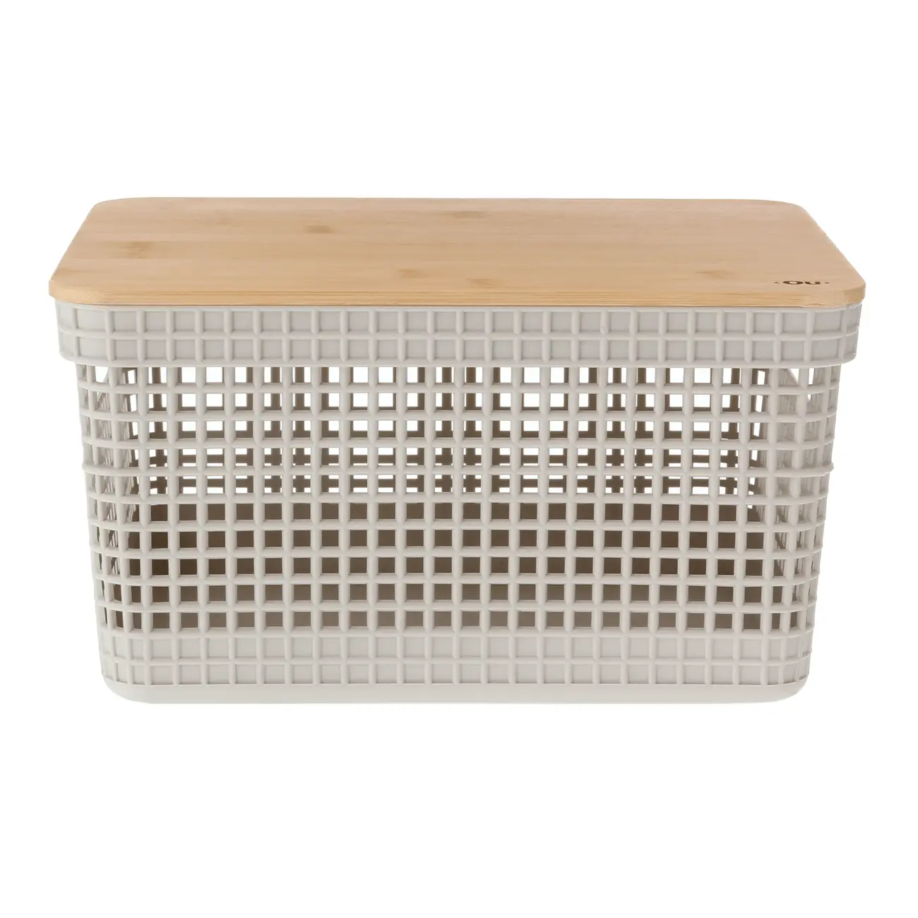 CAIXA 15 CM X 29 CM X 23 CM GRID BAMBU - OFF WHITE/BAMBU - Foto 3