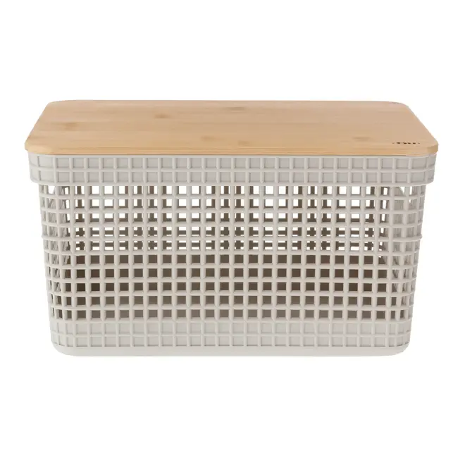 CAIXA 15 CM X 29 CM X 23 CM GRID BAMBU - OFF WHITE/BAMBU - Foto 3