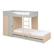 SISTEMA DE QUARTO INTEGRADO COM ESCRIVANINHA E ARMÁRIO YOUNG - NATURAL WASHED/FLANDRES - Foto 2