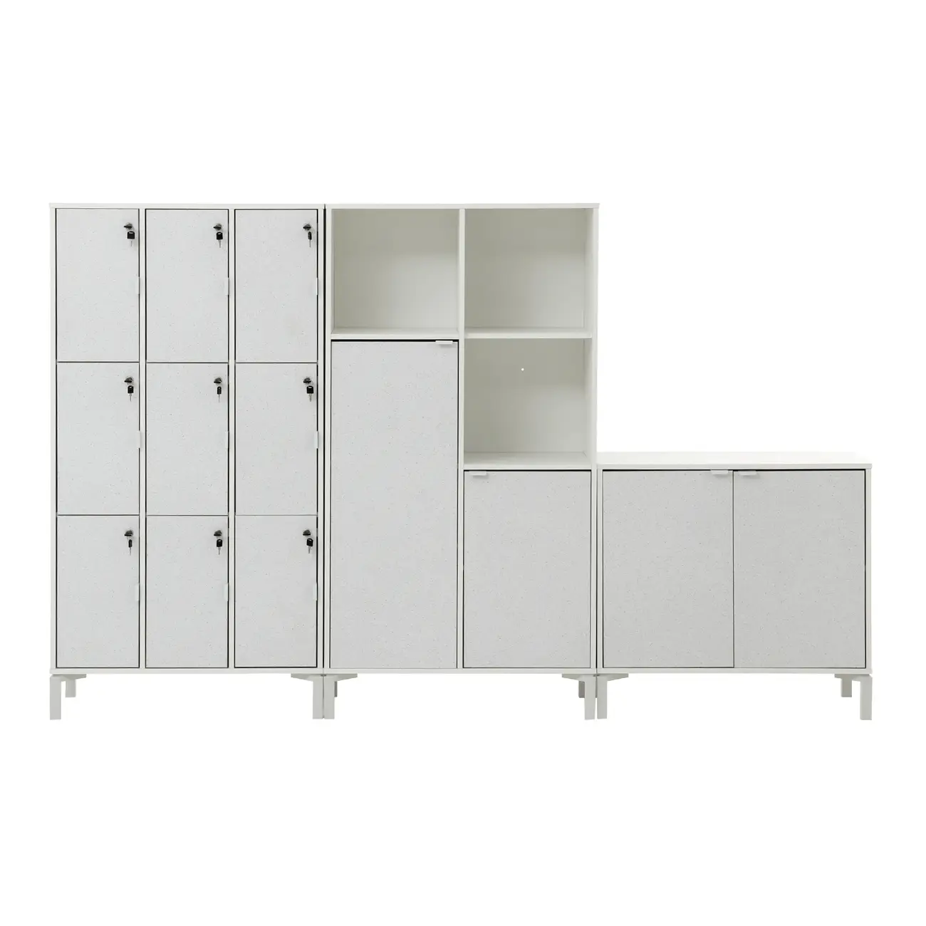 CONJ. 3 ARM LOCKER/ALTO/BAIXO SLEEK - BRANCO/GRANILITE - Foto 1