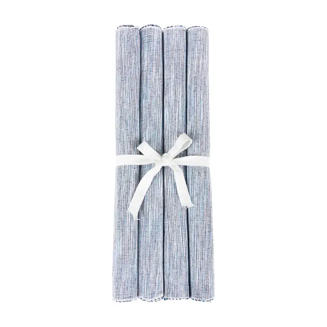 LUGAR AMERICANO TECIDO COM 4 PEÇAS IGARAPÉ - AZUL/BRANCO - Foto 4