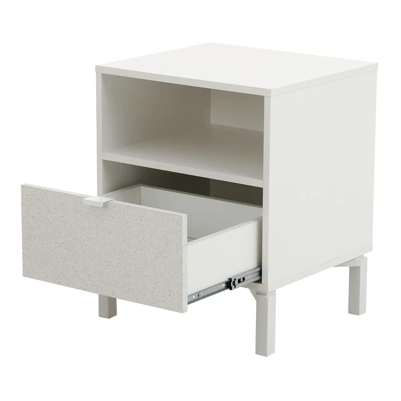 MESA DE CABECEIRA 1 GAVETA SLEEK - BRANCO/GRANILITE - Foto 3