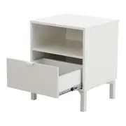 MESA DE CABECEIRA 1 GAVETA SLEEK - BRANCO/GRANILITE - Foto 3
