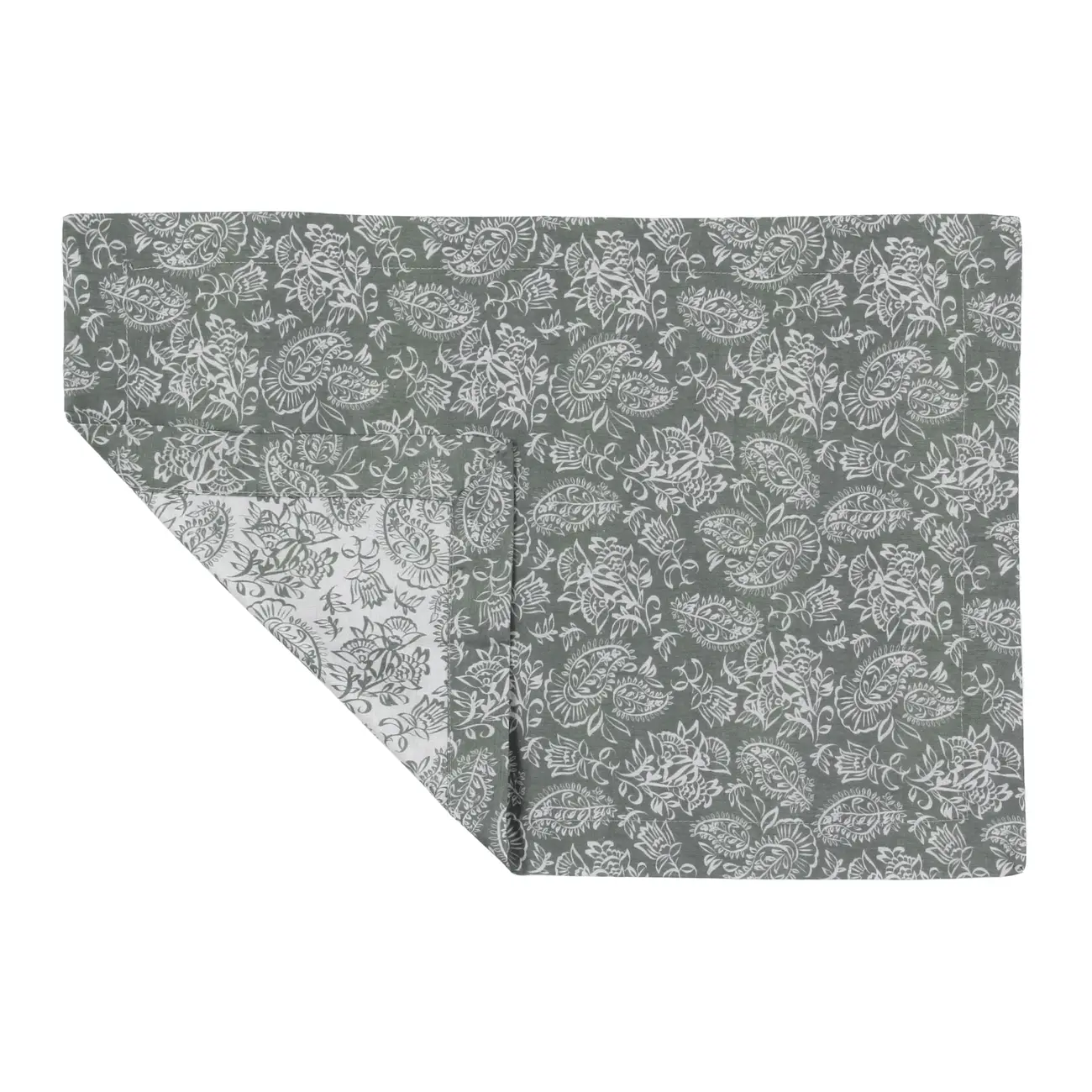 LUGAR AMERICANO DUPLA-FACE 50 CM X 35 CM LANDS - LODEN GREEN/NATURAL - Foto 2