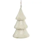 PINGENTE ÁRVORE SPLASH 10 CM NATAL ASTRAL - DOURADO/BRANCO - Foto 1