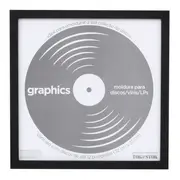 MOLDURA PARA DISCOS VINIL/LPS 12 POLEGADAS 32 CM X 32 CM GRAPHICS - PRETO - Foto 1