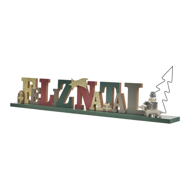 ADORNO FELIZ NATAL 39 CM HOHO HOME - ENGLISH GREEN/VERMELHO HINDU - Foto 2