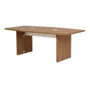 MESA REUNIÃO 2,10 M X 1,10 M COM CAIXA PARA CONECTIVIDADE BOSS - OAK TAMMI/BRANCO - Foto 2
