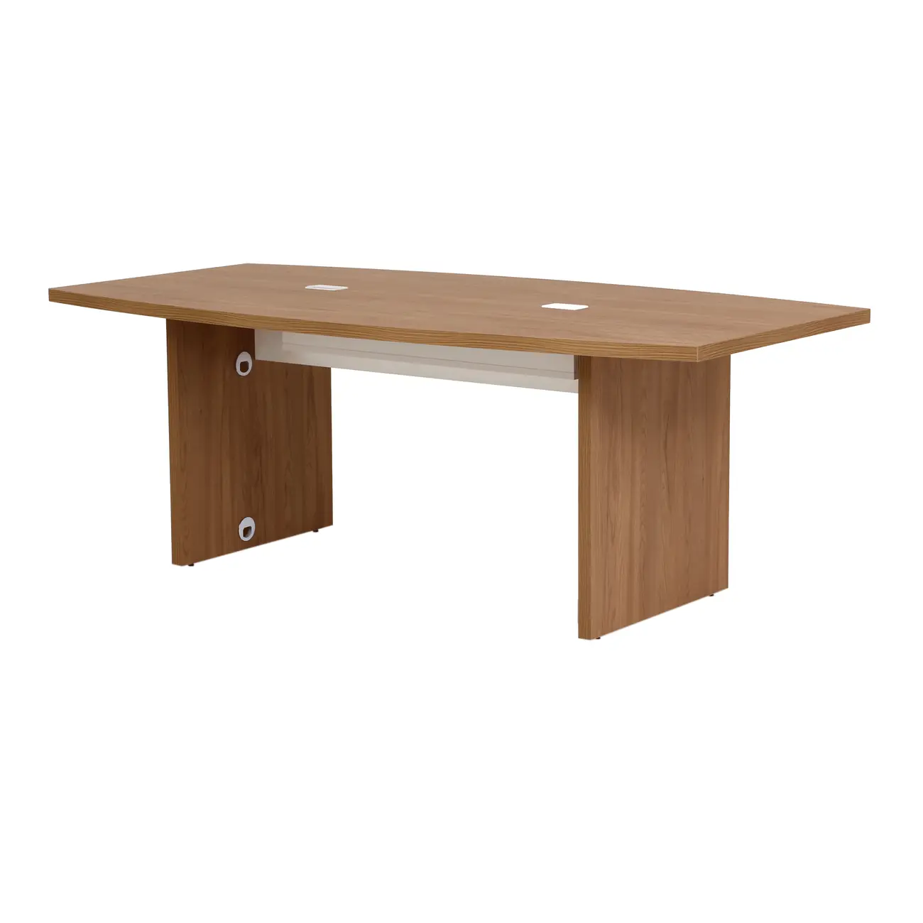 MESA REUNIÃO 2,10 M X 1,10 M COM CAIXA PARA CONECTIVIDADE BOSS - OAK TAMMI/BRANCO - Foto 2