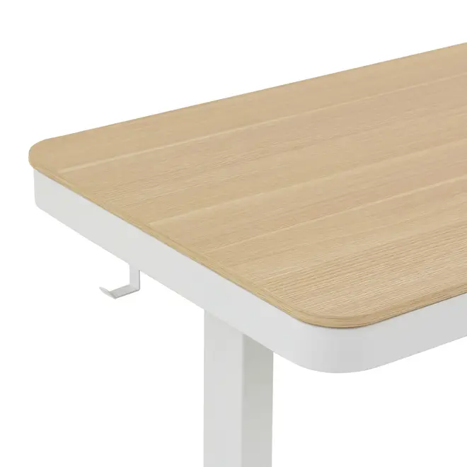 MESA DE ESCRITÓRIO REGULÁVEL E ELÉTRICA 1 GAVETA 1,18 M X 60 CM ELEVATION PLUS - BRANCO/CARVALHO - Foto 10
