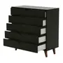 CÔMODA 5 GAVETAS 90 CM X 40 CM LIN - PRETO/NOZES - Foto 3