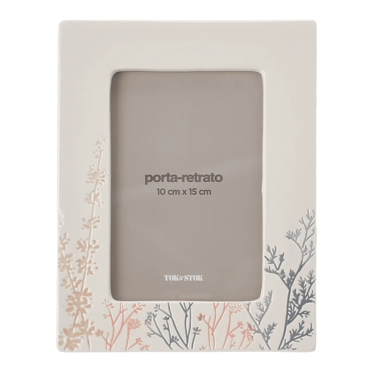 PORTA-RETRATO 10 CM X 15 CM FLORAISON - BRANCO/VIN ROSE - Foto 1
