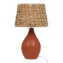 LUMINÁRIA DE MESA JOÃO C/CÚP P TABOA - TERRACOTA/FIBRA CLARA - Foto 1
