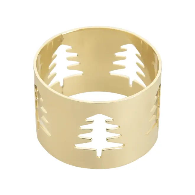 ARGOLA PARA GUARDANAPO CONJUNTO COM 4 PEÇAS NATAL ASTRAL - OURO - Foto 2