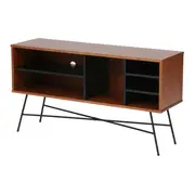 RACK 1,20 M X 36 CM MID CENTURY - PRETO/NOZES - Foto 2