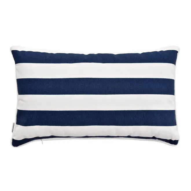 ALMOFADA 30 CM X 50 CM BLUESTRIPE - BRANCO/AZUL ESCURO - Foto 1