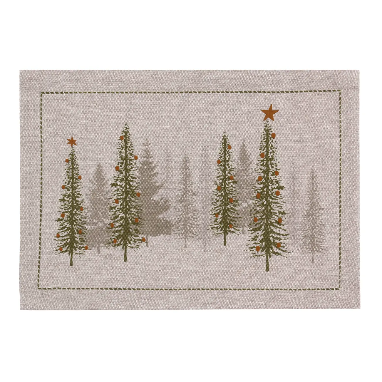 LUGAR AMERICANO VILAREJO NOEL 49 CM X 34 CM - NATURAL/CIPRESTE - Foto 1