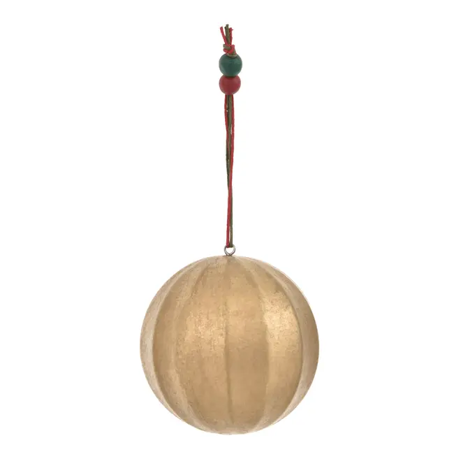 PINGENTE BOLA 7 CM HOHO HOME - OURO VELHO - Foto 1